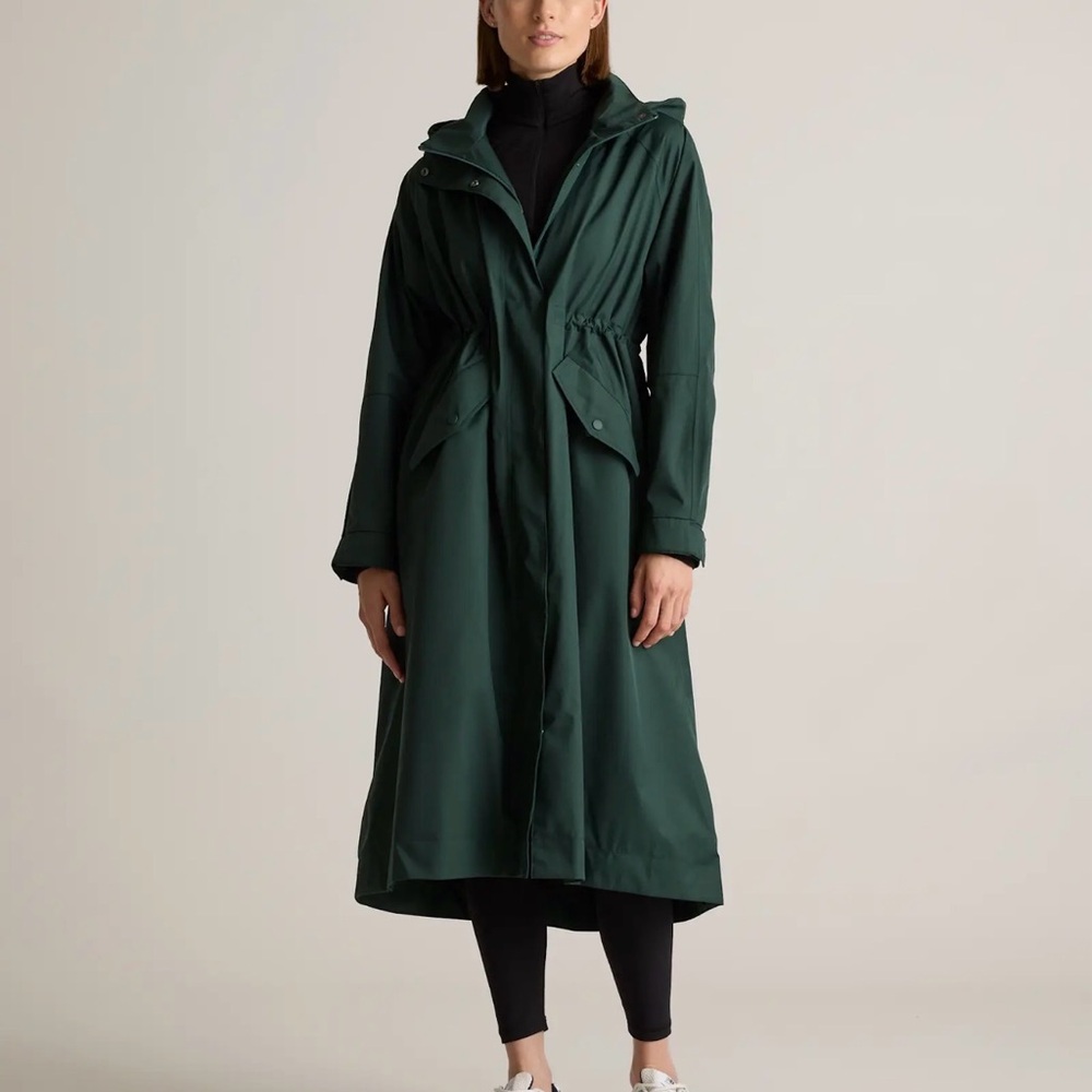 Quince NWOT Women’s Weatherproof Rain Trench Coat in Green Size SMALL